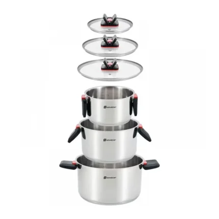 Set 3 oale inox cu capac Schmitter